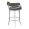 Armen Living Prinz 30" Bar Height Swivel Gray Faux Leather and Brushed Stainless Steel Bar Stool LCPRBAGRBS30 - alternate 5